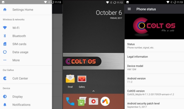 ColtOS Android 7.1.2 Nougat Redmi 1s