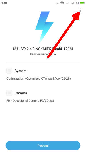 Menu Updater Xiaomi