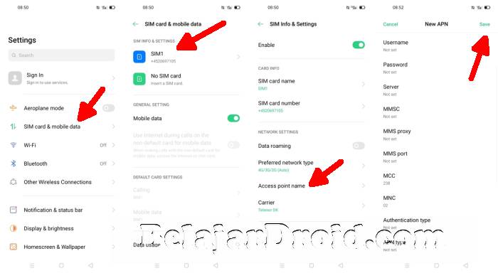 Cara Setting APN Hp Oppo