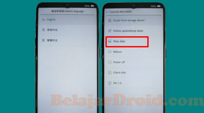 Cara Reset Realme via Recovery