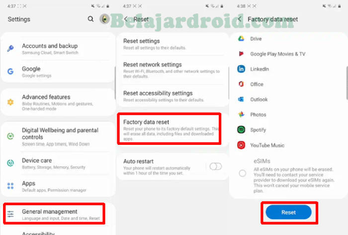 Cara Factory Reset Samsung J2 Prime via Pengaturan