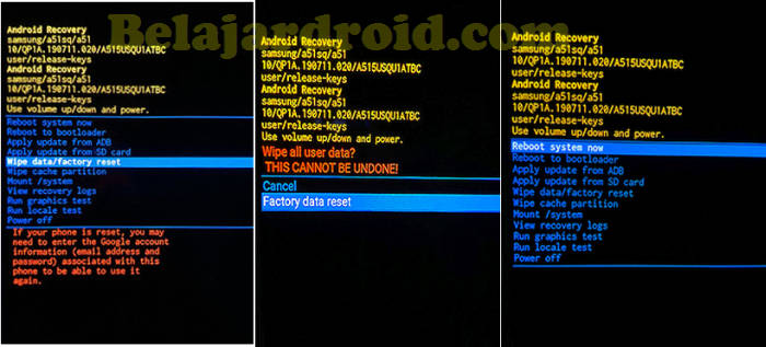 Cara MeReset Melalui Recovery Samsung M11