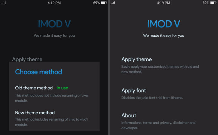 Cara Menerapkan Font Vivo via iMod V